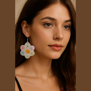 Floral Glitter Earrings